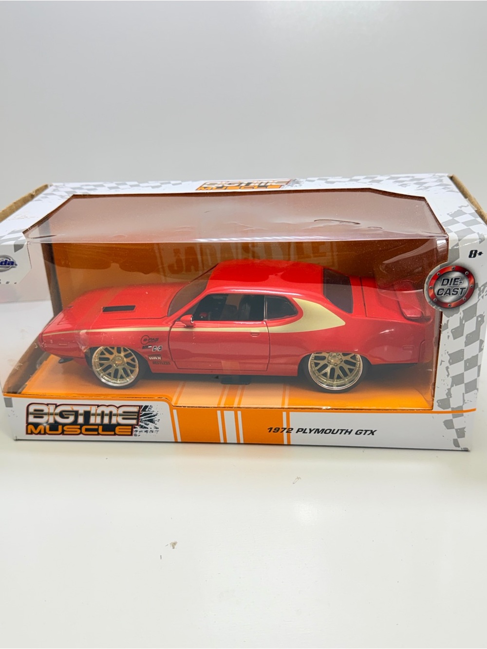 Bigtime Muscle 1972 Plymouth GTX Red Die-Cast Toy Car
